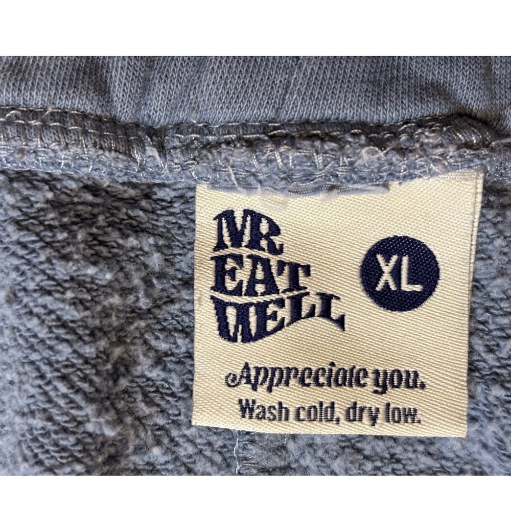 MR EAT WELL Sweatpants Joggers Womens XL Grey Wine Glass Drawstring Pants - Picture 12 of 13